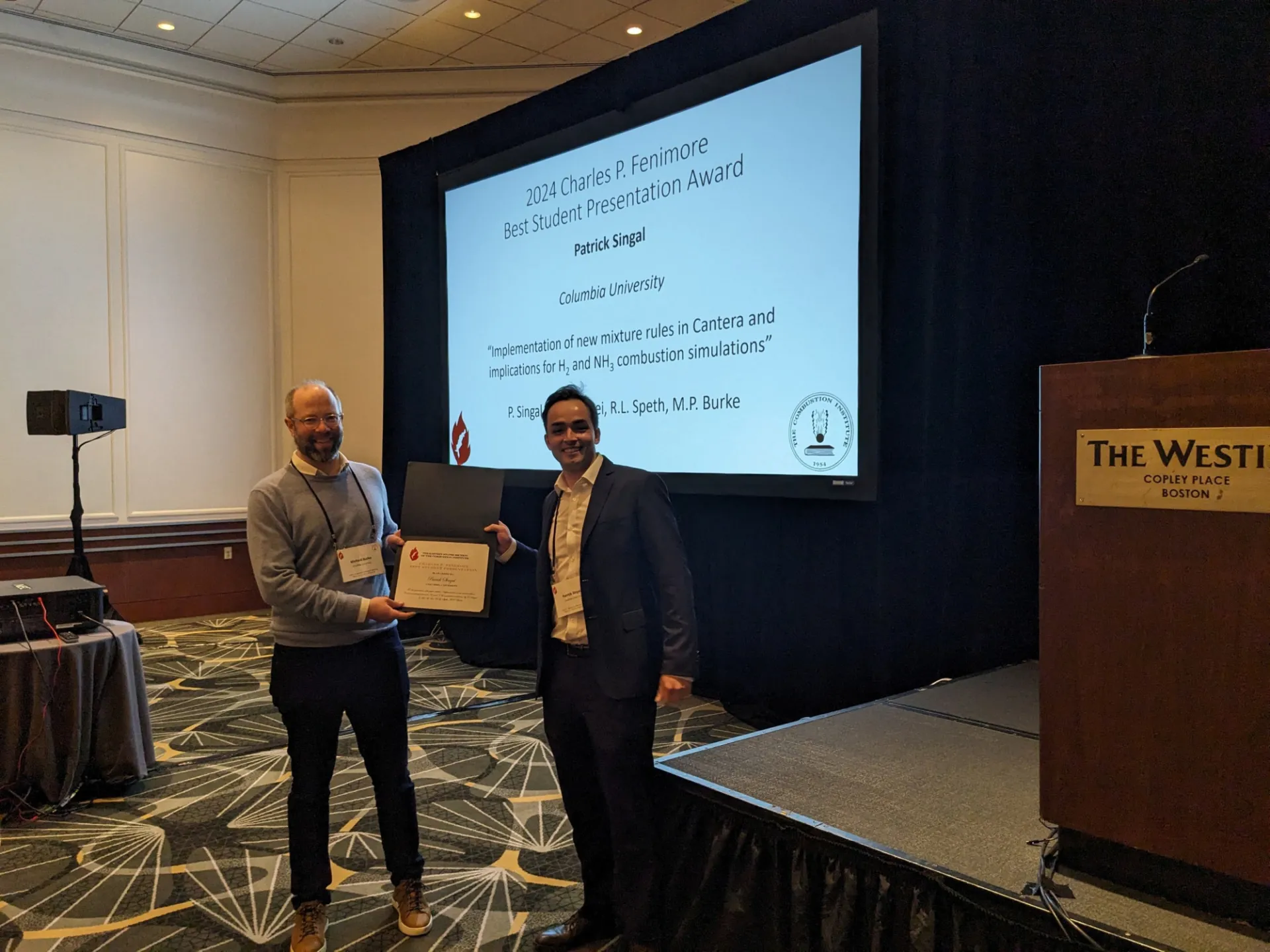 Patrick Singal receives the 2024 Charles P. Fenimore Best Student Presentation Award